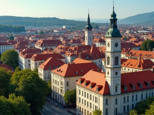 Blick auf den Grazer Uhrturm und die Altstadt