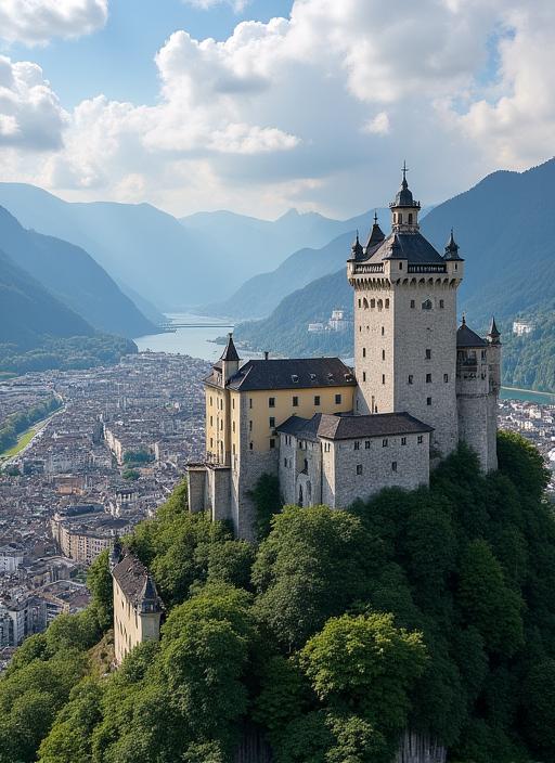 Die Festung Hohensalzburg über der Stadt Salzburg